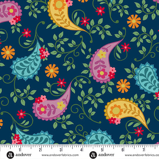 Whimsy - Grand Paisley, Navy