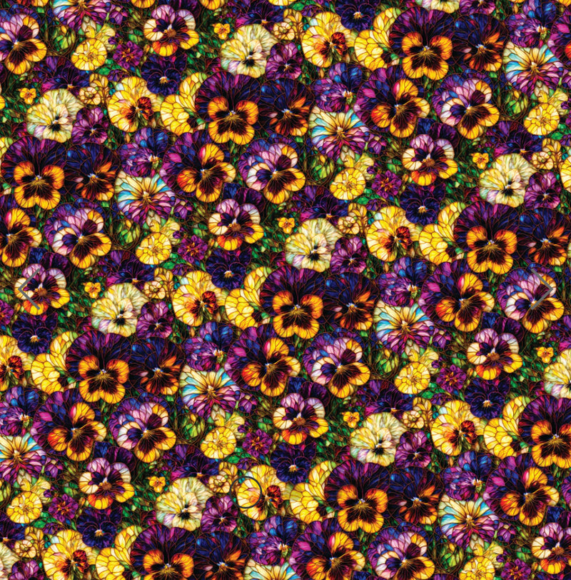 Gigi in the Garden - Stained Glass Pansies