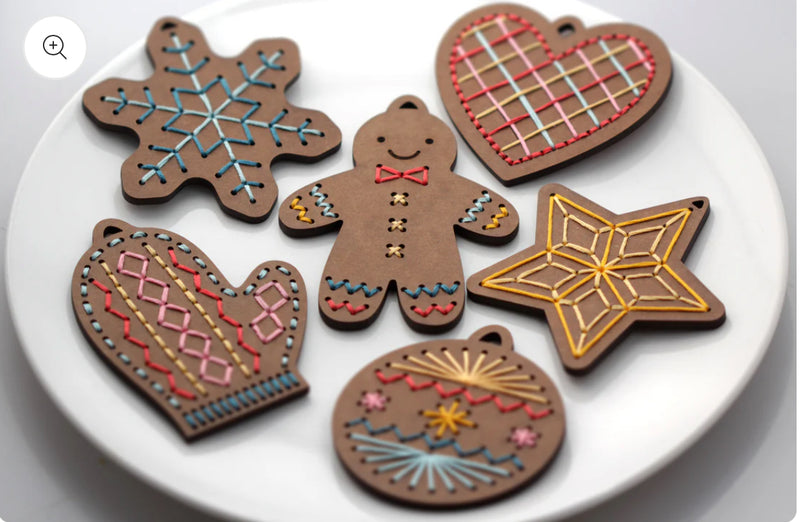 Gingerbread DYI Stitched Ornament Kit