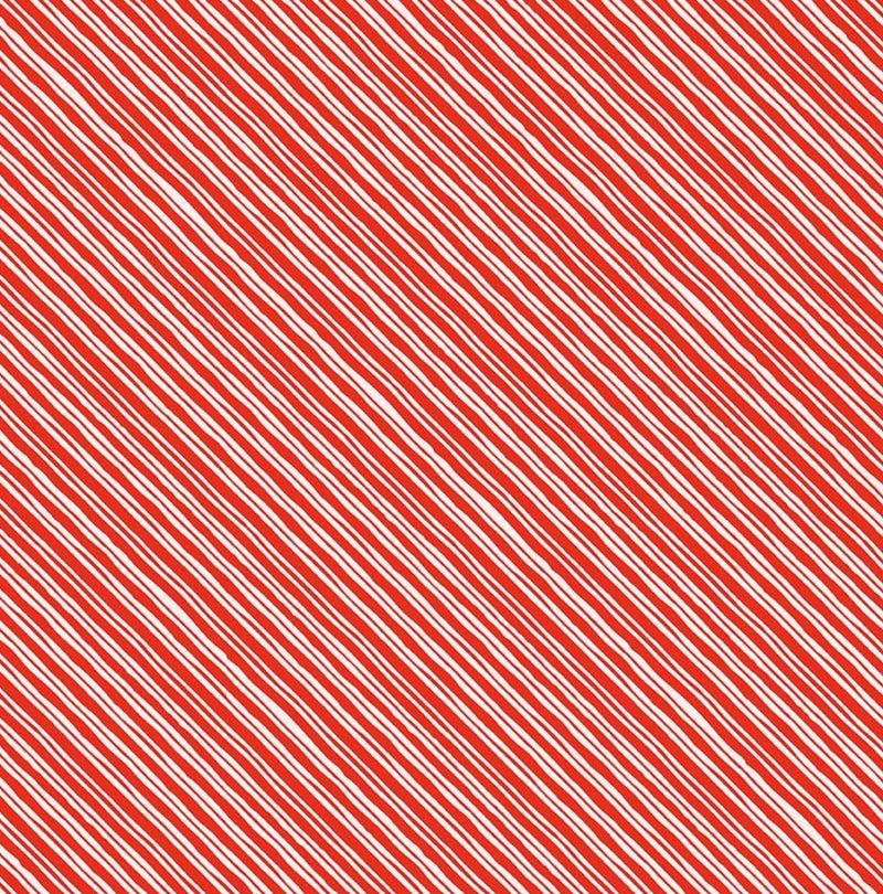 Here Comes Santa Claws - Wavy Bias Candy Stripe