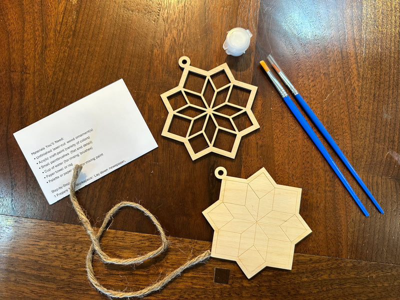 Snowflake Wooden Quilt Block Ornament Painting Kit