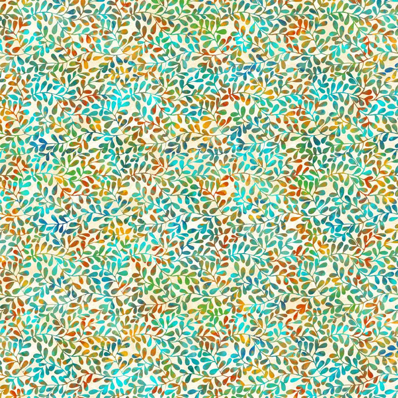 Boho Blooms - Leaves, cream multi - FQ ONLY