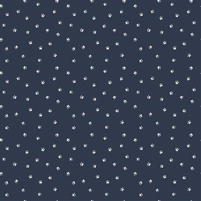 Kitten Fun - Paw Prints, Navy