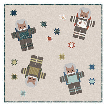 Cats in Space Pattern by Elizabeth Hartman