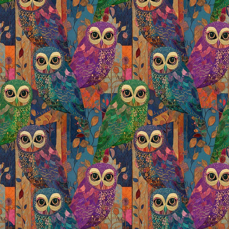 Wit and Wisdom - Cloisonne Owl Forest, Multi