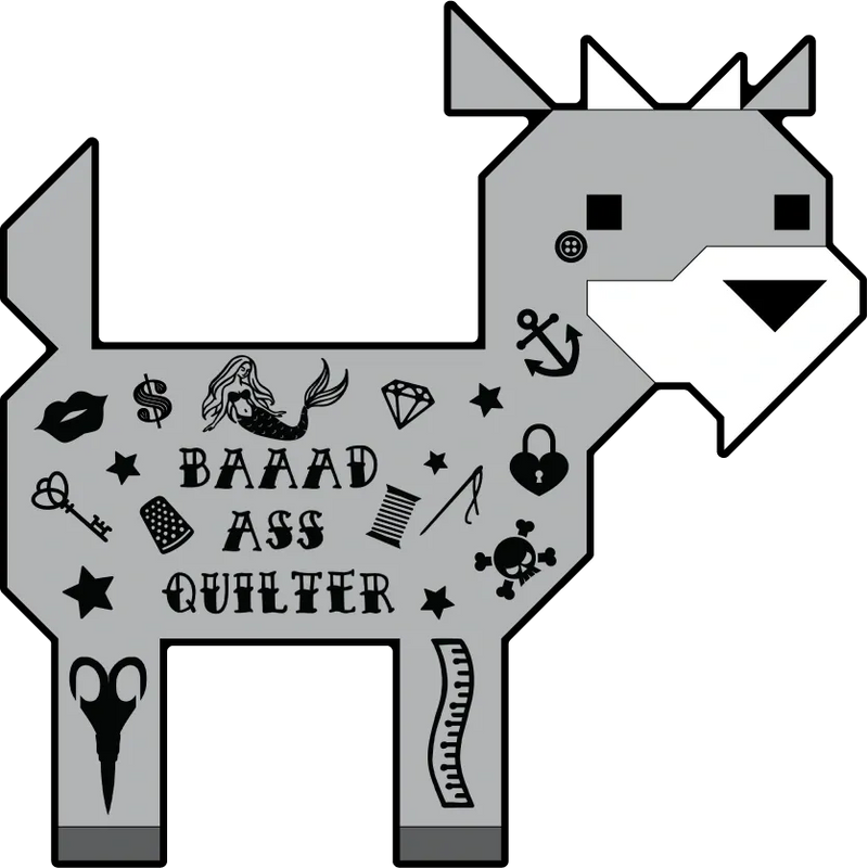 Baaad Ass Quilter Sticker by Art East Quilting Co