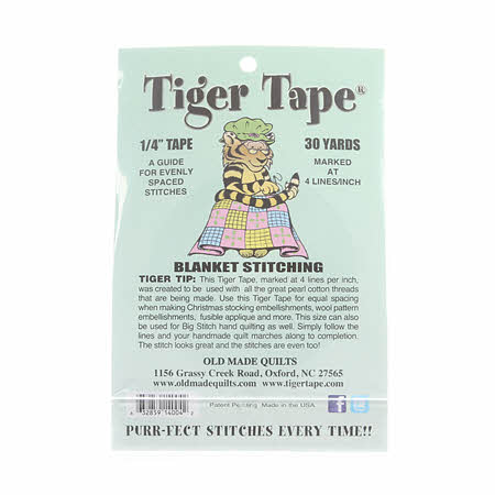 Tiger tape - 1/4" tape, 4 lines per inch , Blanket Stitch