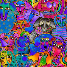 Kindred Canine by Laurel Burch for Clothworks