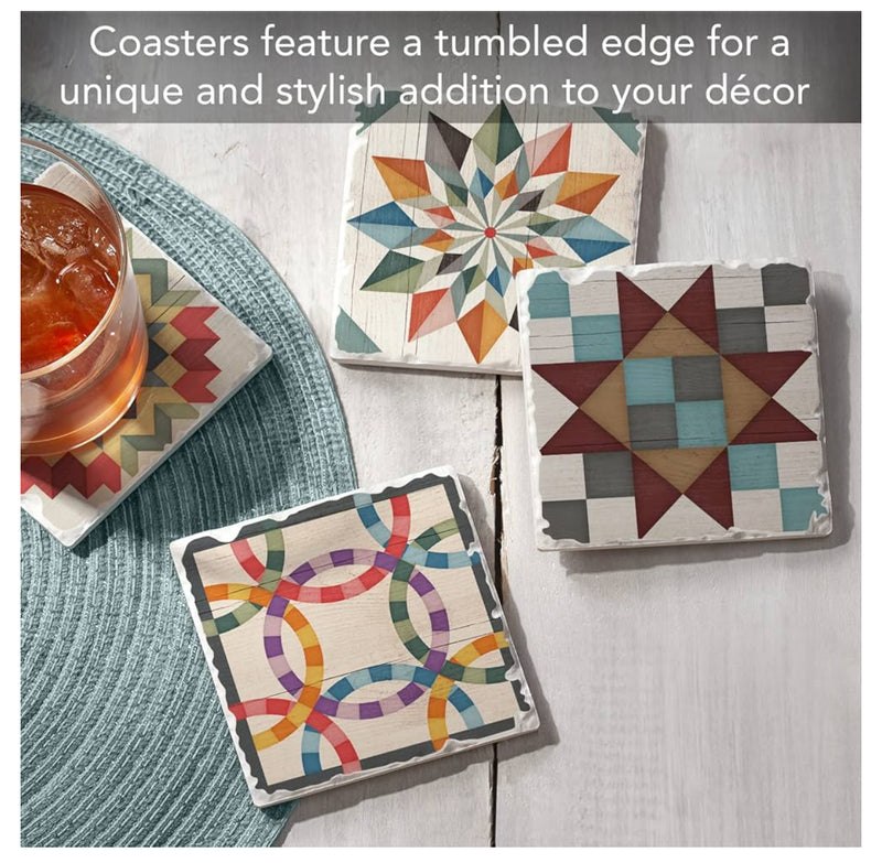 Thirsty Stone Barn Quilt Coaster