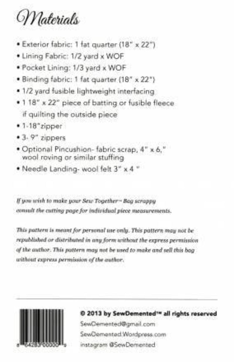 Sew Together Bag pattern