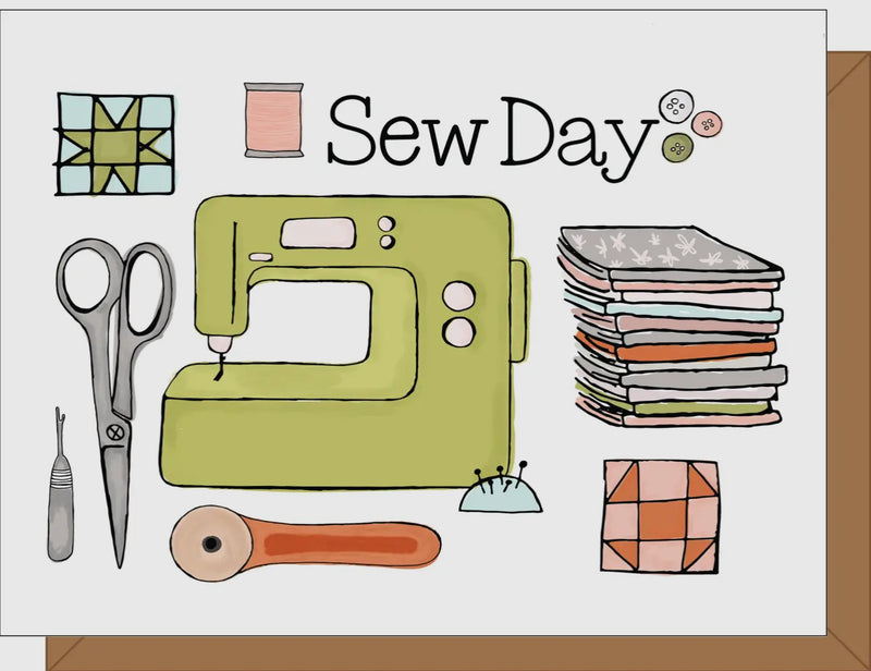 Greeting Card - Sew Day