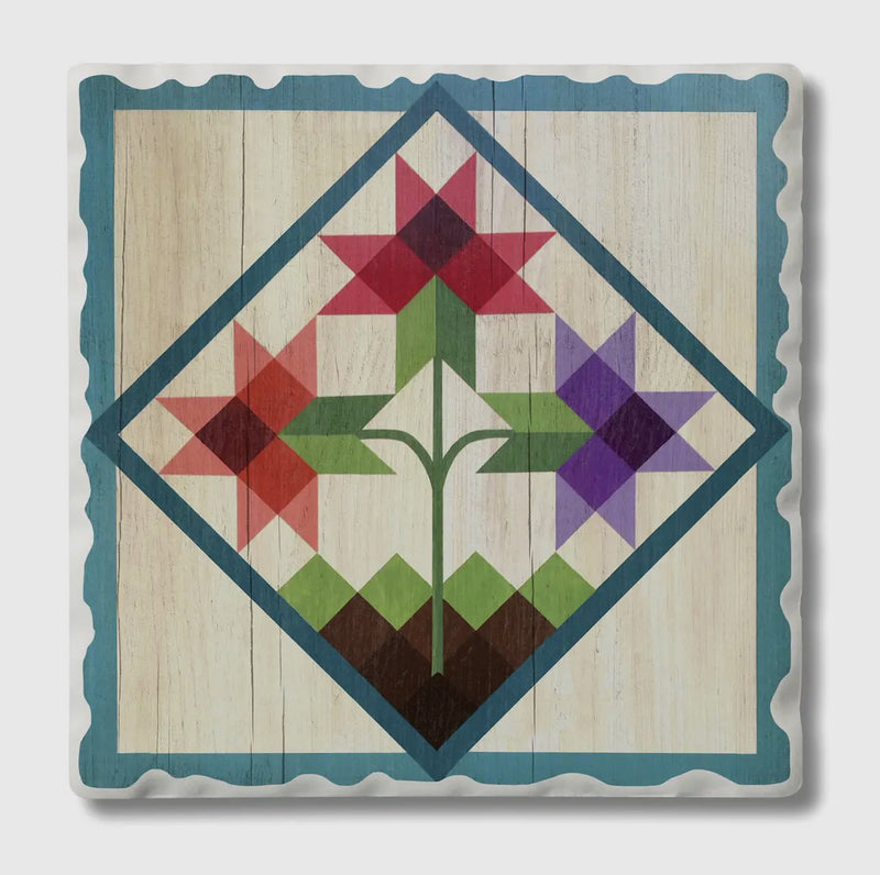 Thirsty Stone Barn Quilt Coaster