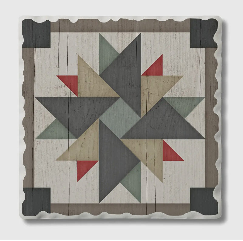 Thirsty Stone Barn Quilt Coaster