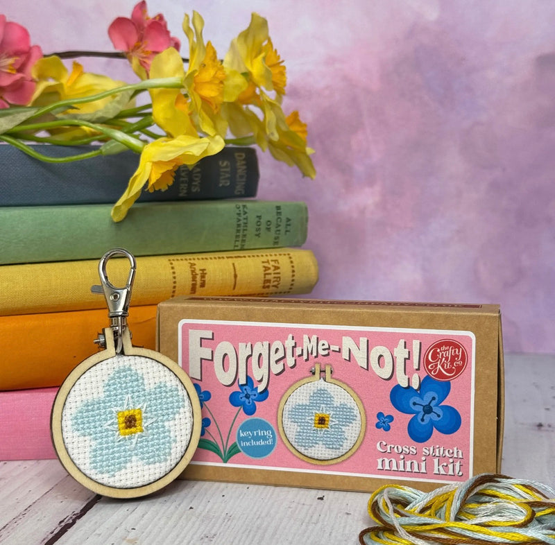 Matchbox Cross Stitch Kit - Forget-Me-Not!