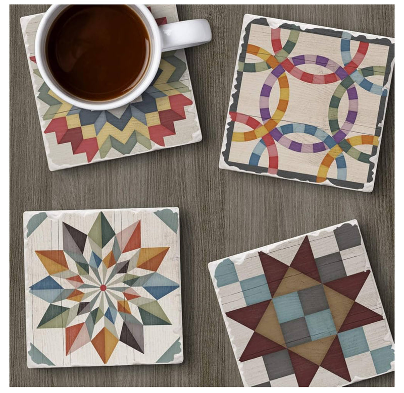 Thirsty Stone Barn Quilt Coaster