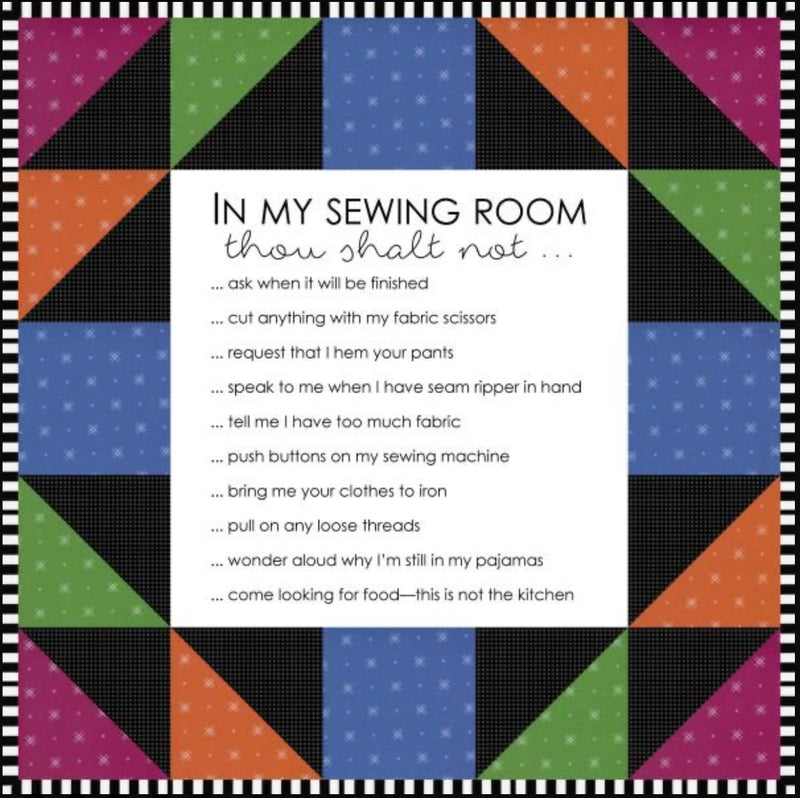Thou Shall Not Quilt Pattetn & Fabric Panel