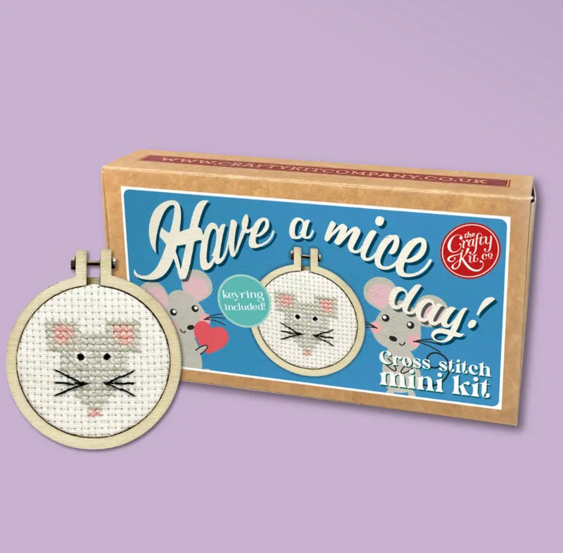 Matchbox Cross Stitch Kit - Have a Mice Day!