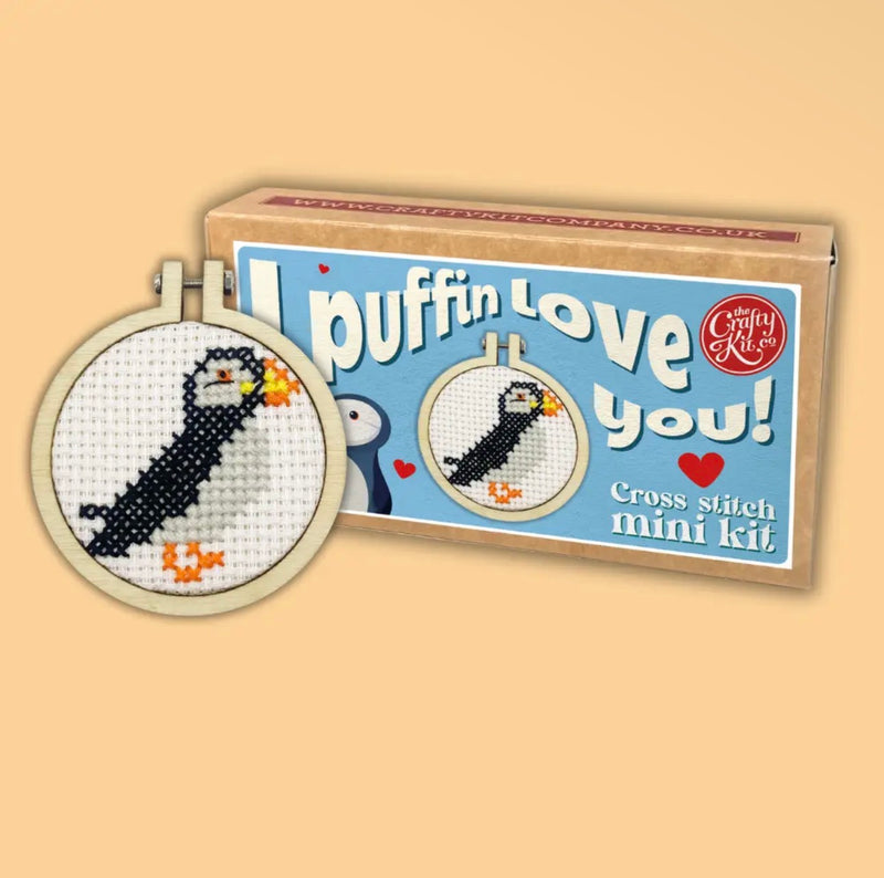 Matchbox Cross Stitch Kit - I Puffin Love You!