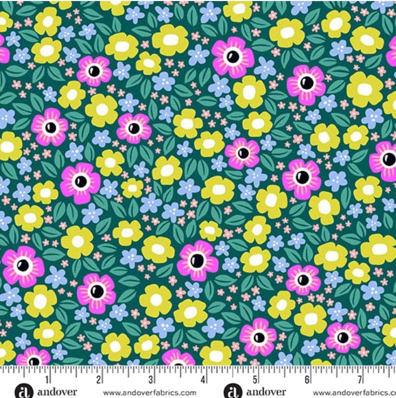 Ghostly Garden - Floral Fright, Teal