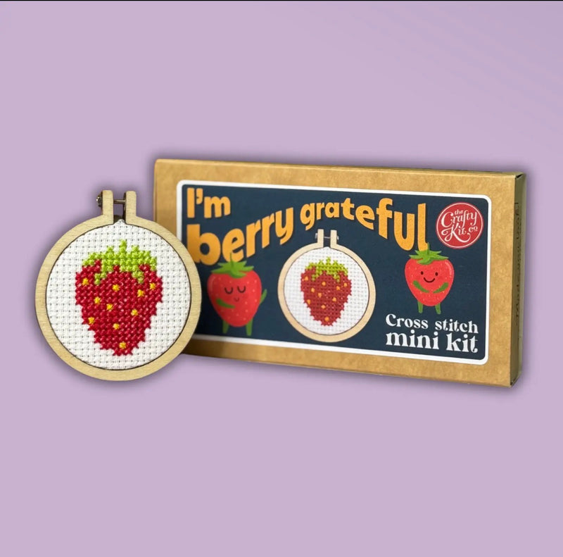 Matchbox Cross Stitch Kit - I’m Berry Grateful!
