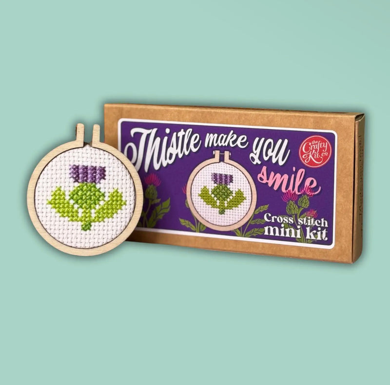 Matchbox Cross Stitch Kit - Thistle Make You Smile!