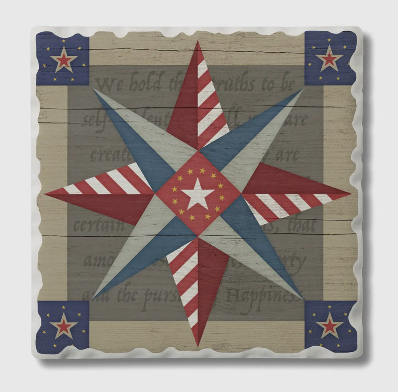 Thirsty Stone Barn Quilt Coaster