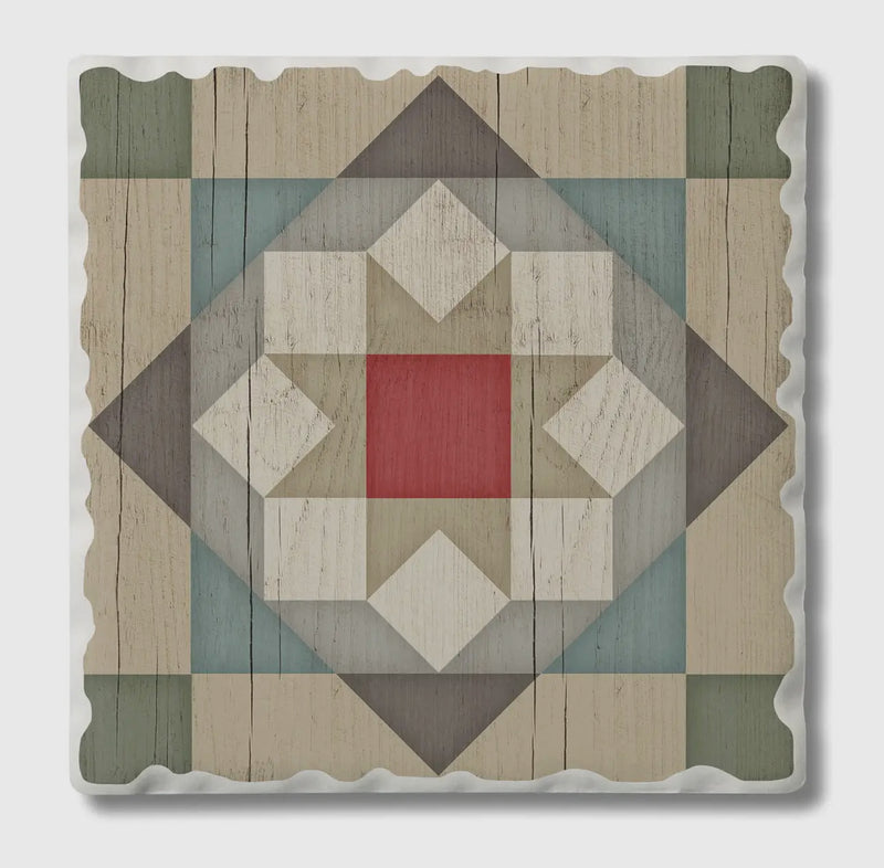 Thirsty Stone Barn Quilt Coaster