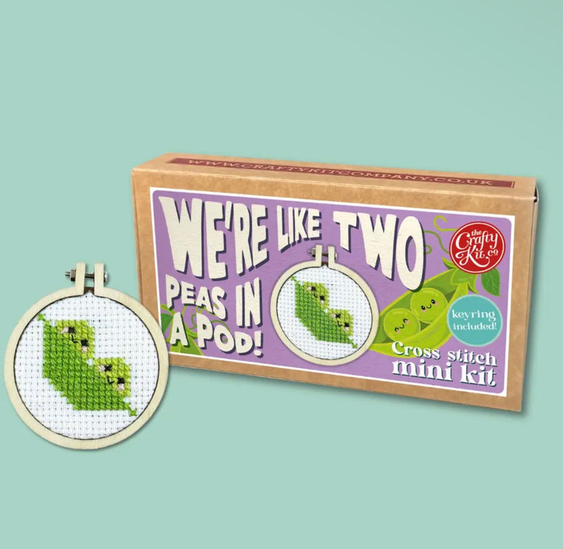 Matchbox Cross Stitch Kit - We’re Two Peas in a Pod!