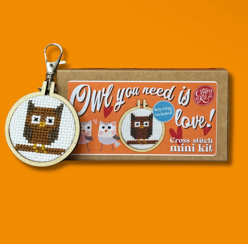 Matchbox Cross Stitch Kit - Owl You Need is Love!