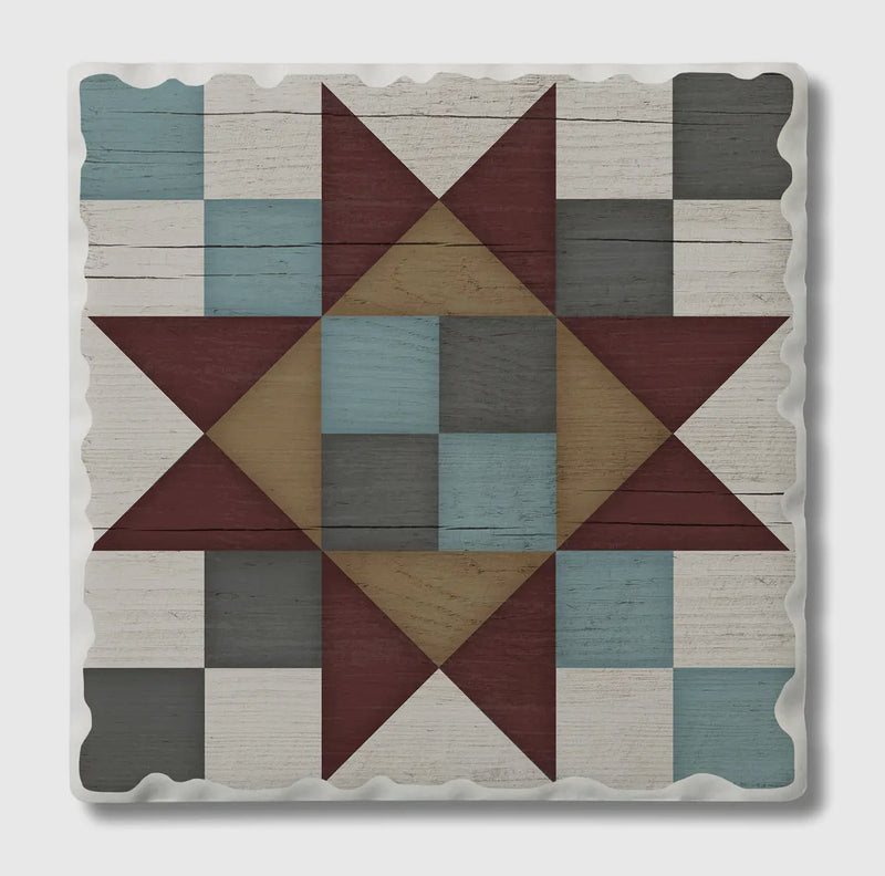 Thirsty Stone Barn Quilt Coaster