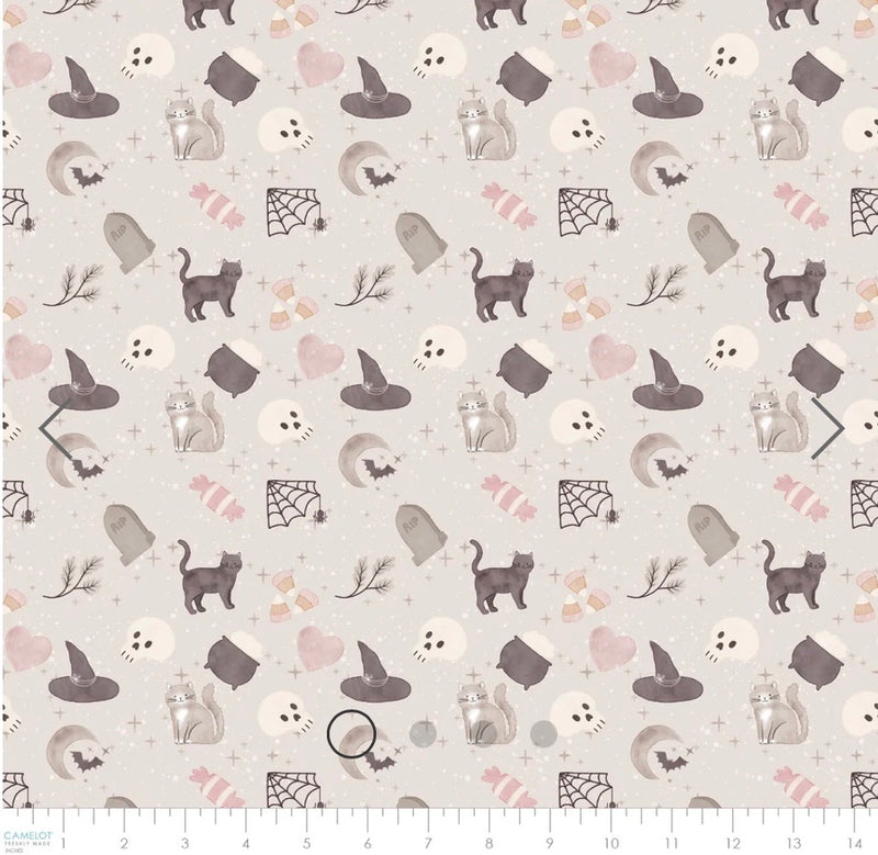 Pumpkins and Paws - Soft Witch Familiars, Light Grey