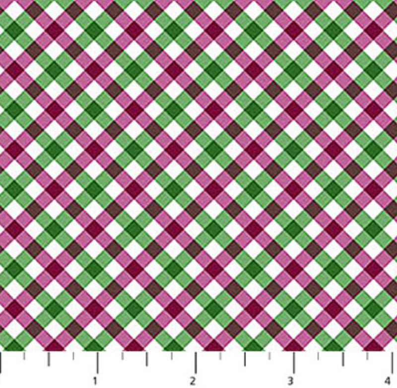 Market Garden - Plaid, White/ Plum
