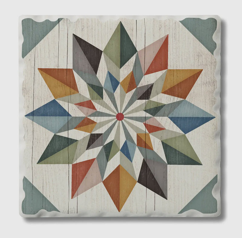 Thirsty Stone Barn Quilt Coaster