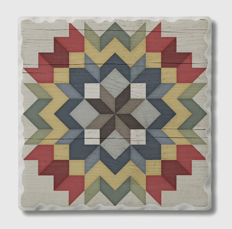 Thirsty Stone Barn Quilt Coaster