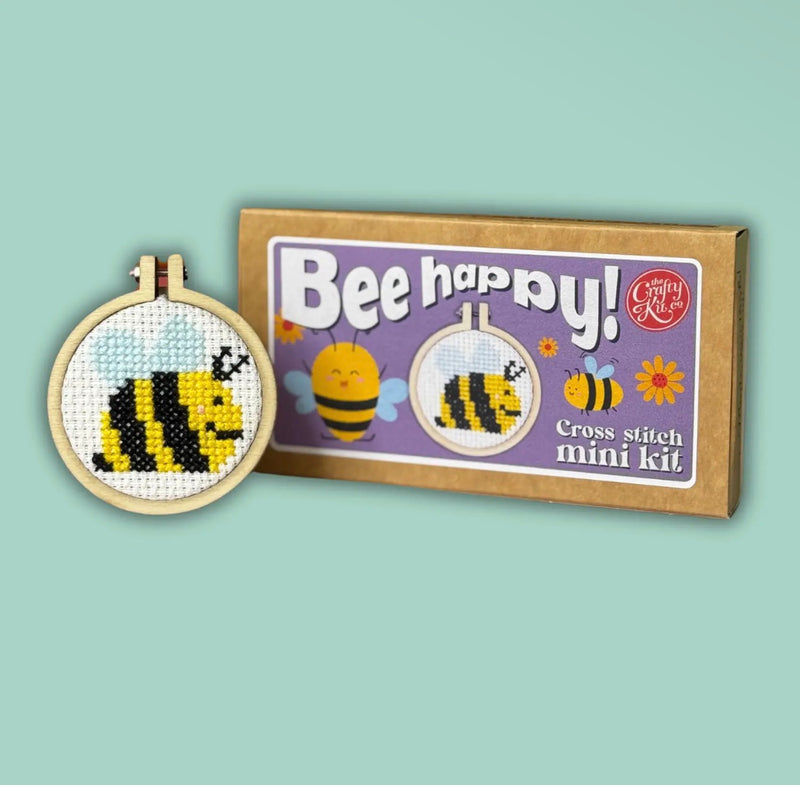 Matchbox Cross Stitch Kit - Bee Happy!