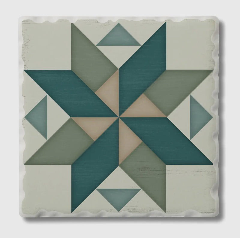 Thirsty Stone Barn Quilt Coaster