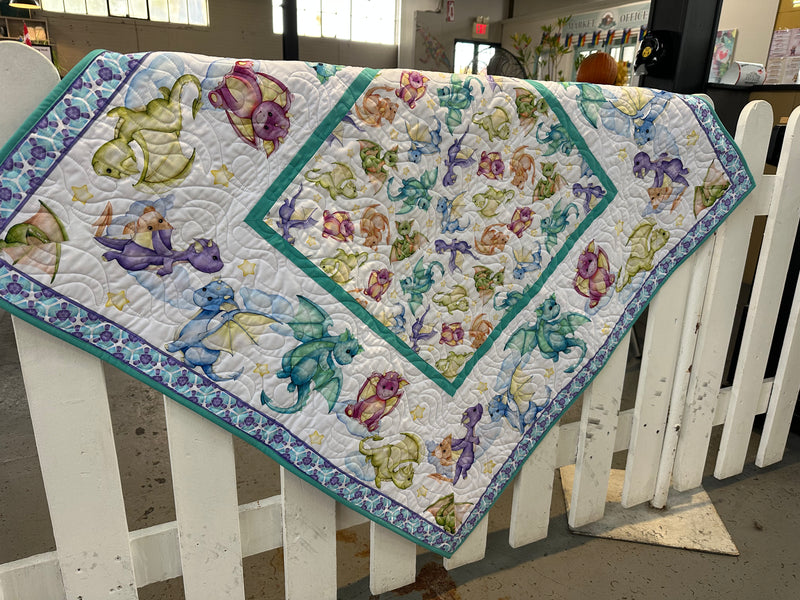 Dragon Friends - 1 plus 1 Baby Quilt