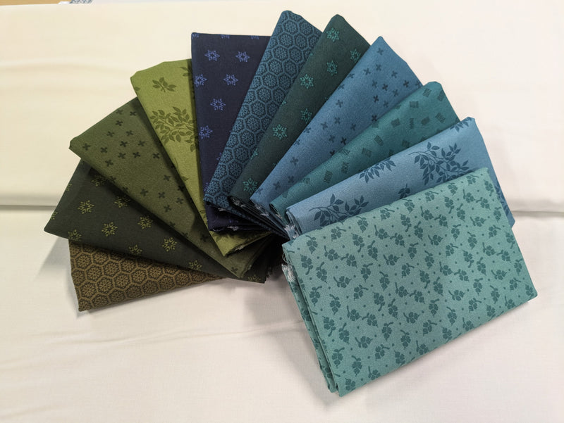 Moody Hues - Blue/ Green FQ Bundle