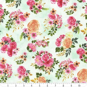 Peony Blossoms - Bouquet Toss, Teal