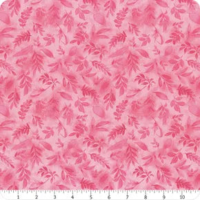 Peony Blossoms - Tossed Leaves, Pink