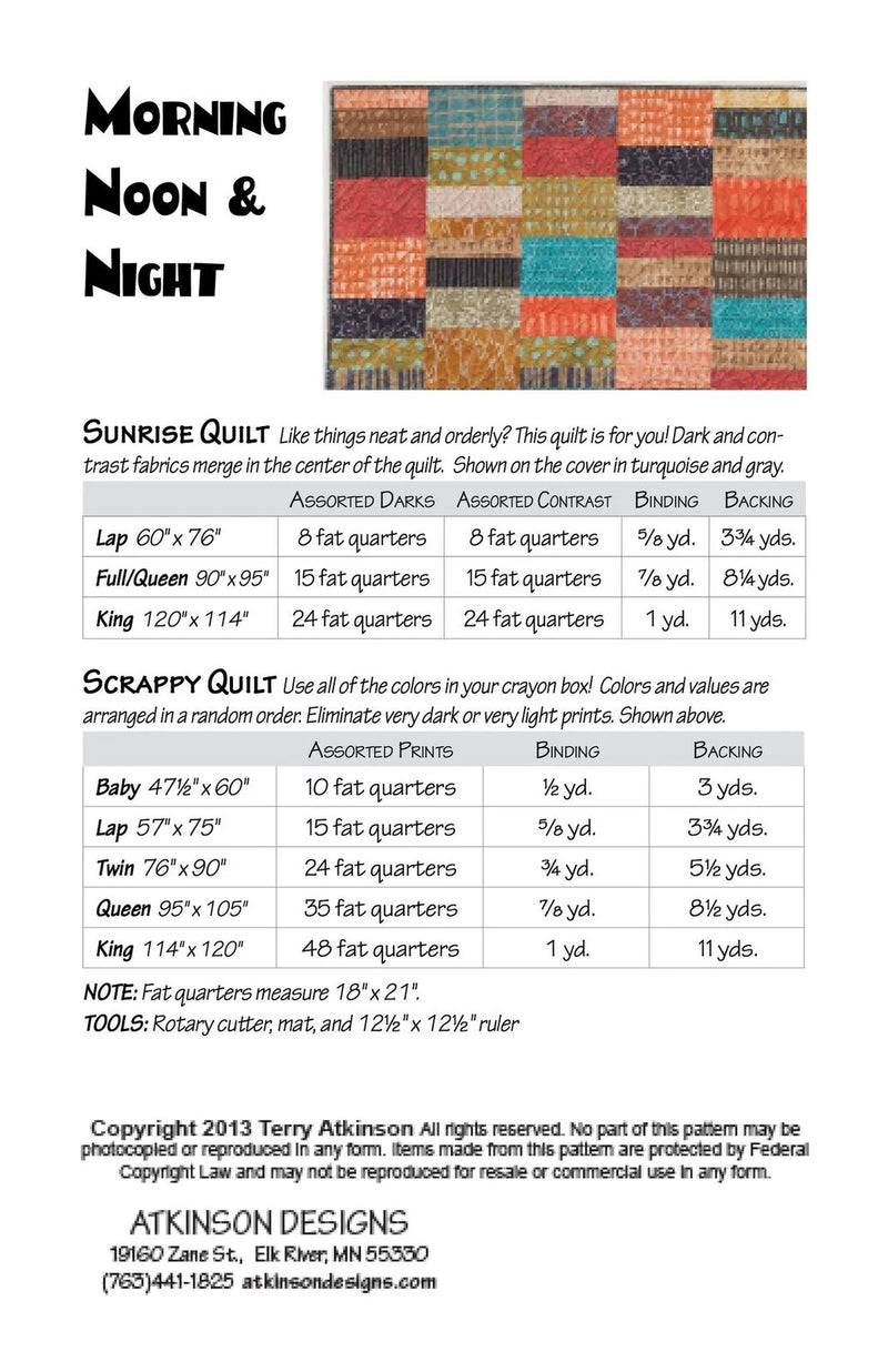Morning, Noon and Night pattern by Atkinson Designs
