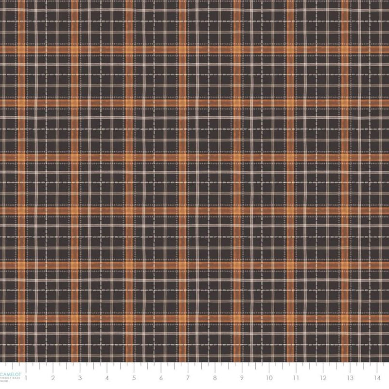 Pumpkins and Paws - Harvest Plaid, Charcoal