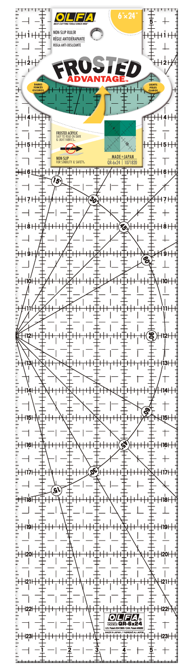 OLFA  6” x 24” Frosted Acrylic Ruler