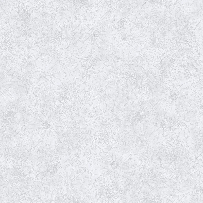 Fine Line Floral - Pale Gray