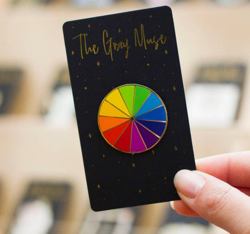 Rainbow Colour Wheel Enamel Pin - Large