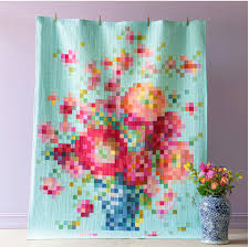Flower Vase Embroidery Quilt Kit