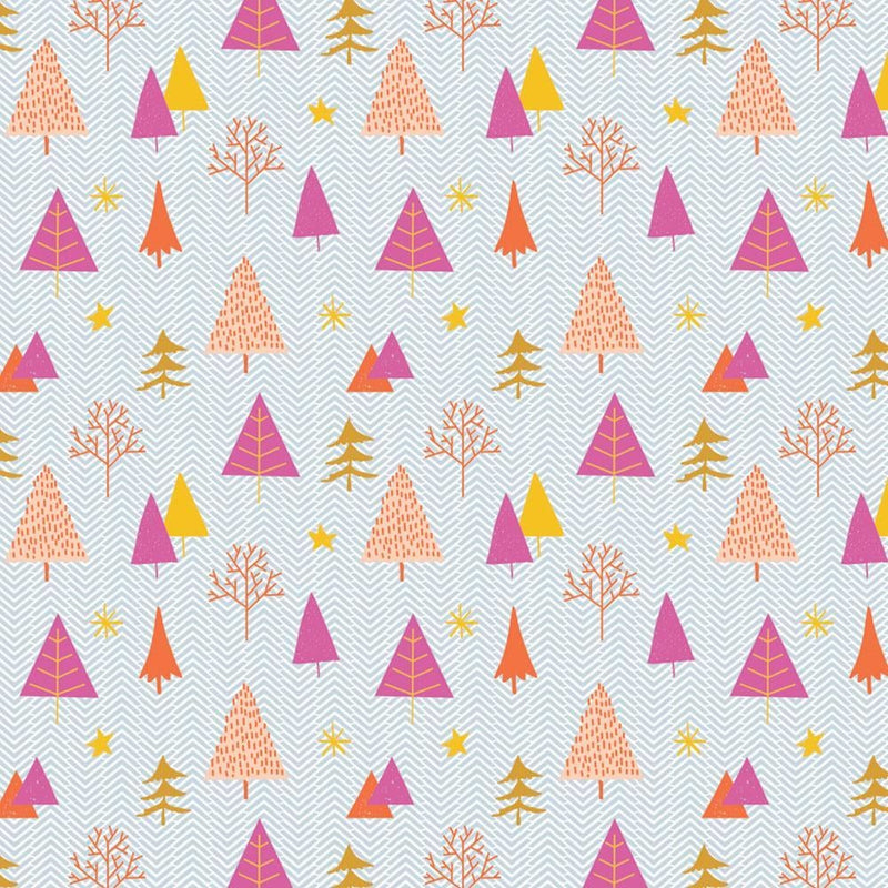 In The Forest, Pink/ Orange Flannel by Camelot Fabrics