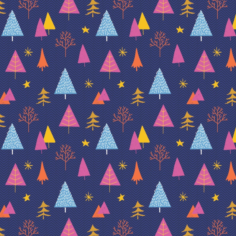 In The Forest, Navy Flannel by Camelot Fabrics