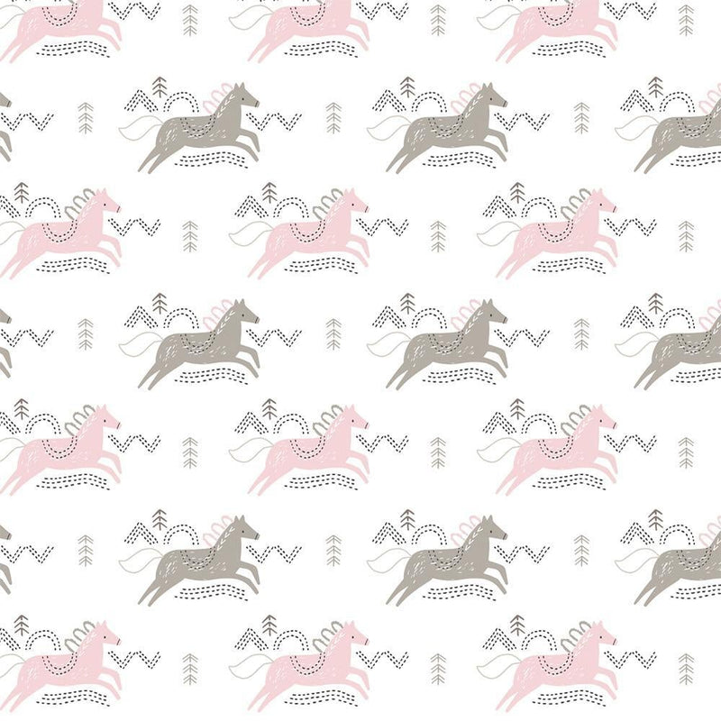 Jumping Horses Flannel by Camelot Fabrics