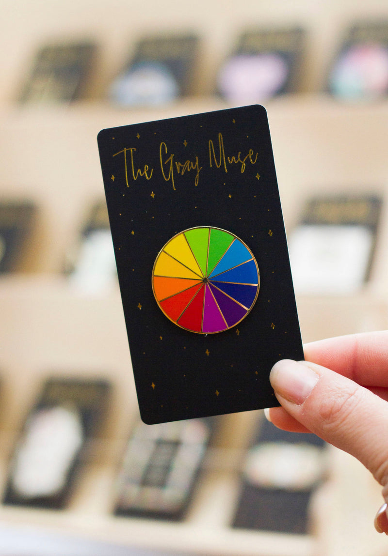 Rainbow Colour Wheel Enamel Pin - mini